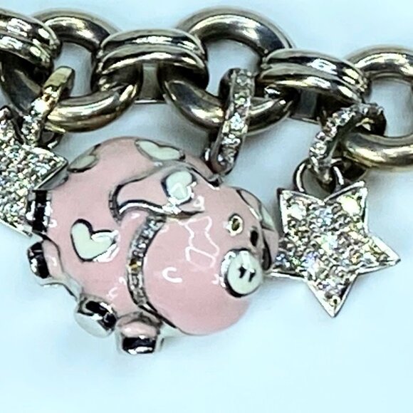 Aaron Basha 18k White Gold Enamel and Diamond Charm Necklace 20" 285.4g JR85754 - Picture 12 of 16